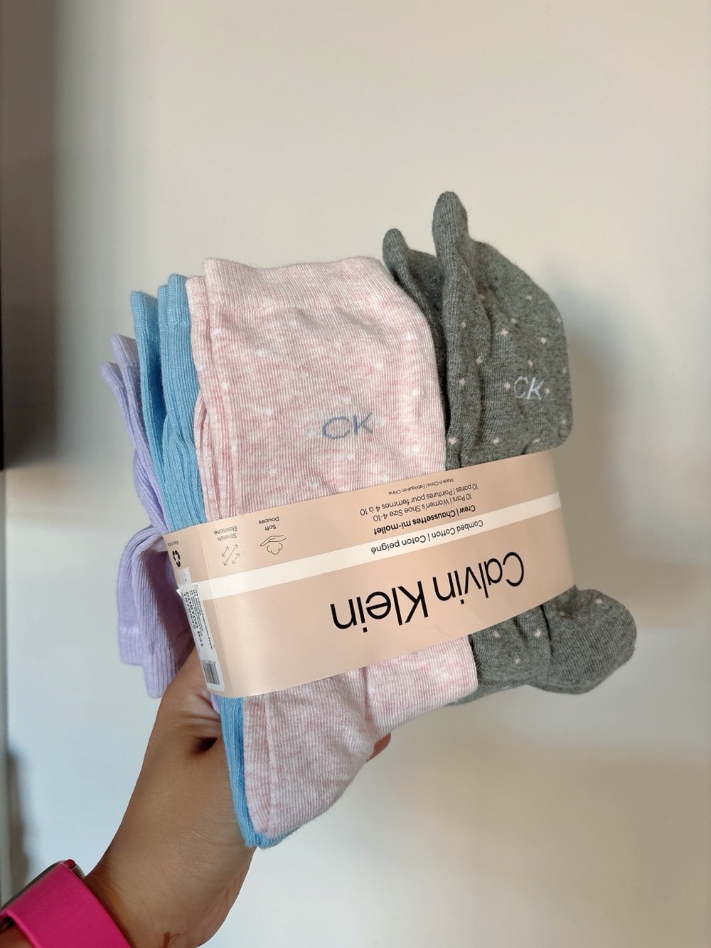 Calvin Klein Pastel 10 Pack Socks - Pink, Gray, Blue, Lavender